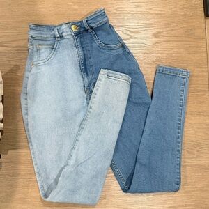 Two-Tone Blue Women's Jeans